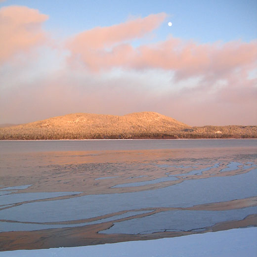 sunset at Centennial Rock in Deep River
