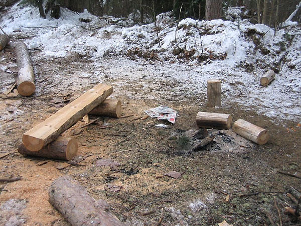 loggers lunch spot along Branstead Road in the Petawawa Research Forest