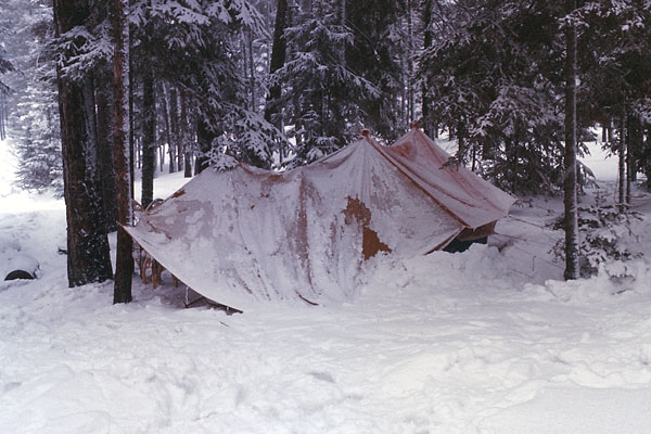 winter camping at Mew Lake in Algonquin Park